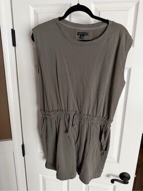 Saks Fifth Avenue Sleeveless Drawstring Mini Dress - Gray